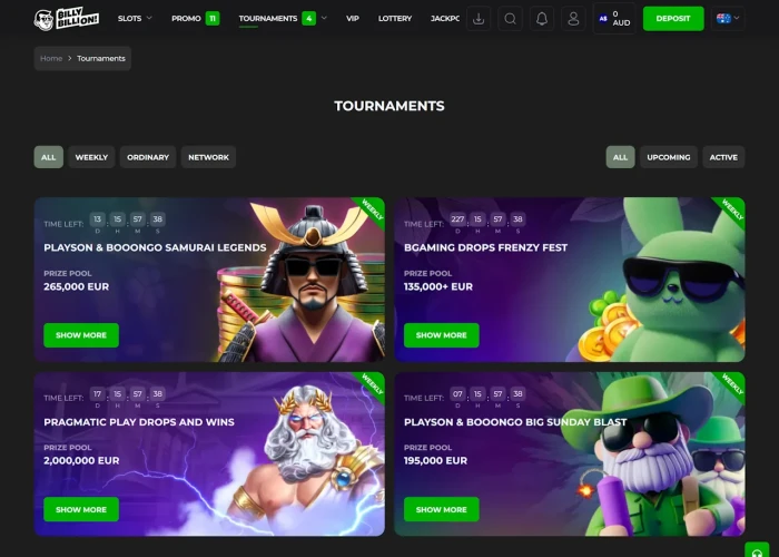 Tournaments at Billy Billion