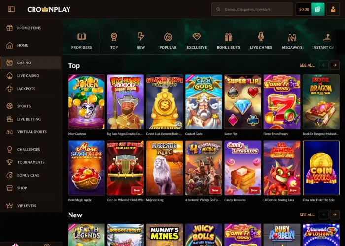 CrownPlay Game Selection