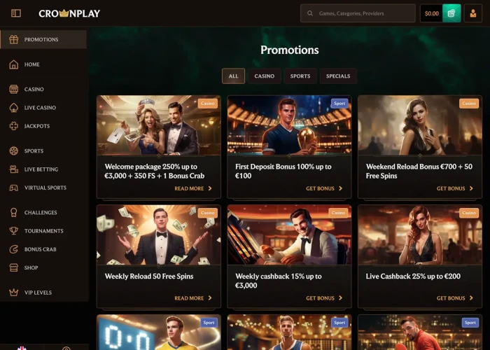 CrownPlay Casino Bonuses