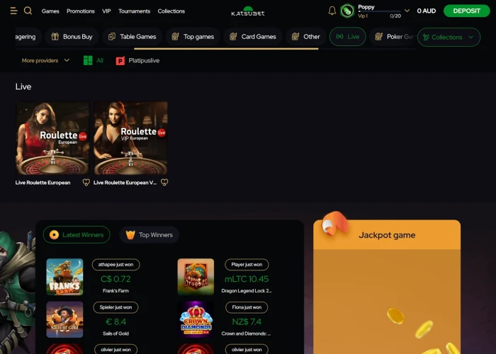 Live Dealer Games at KatsuBet