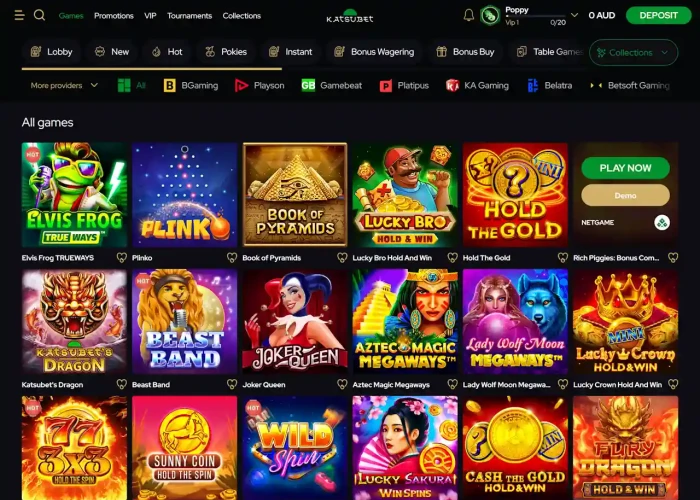 KatsuBet’s Game Selection