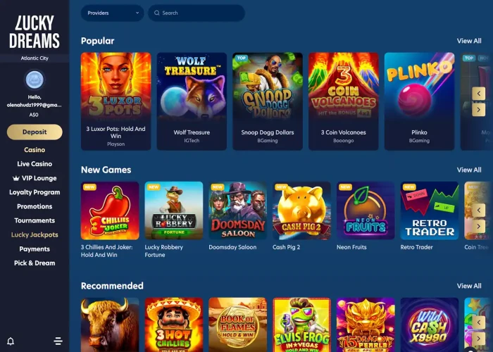 Lucky Dreams’ Game Selection 