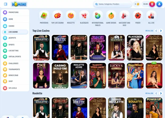 Live Games at Nomini