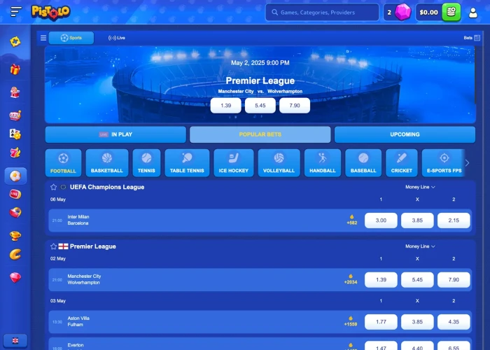 Sports Betting at Pistolo