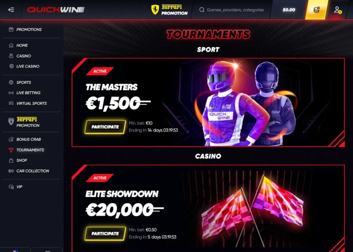 Tournaments at Quickwin