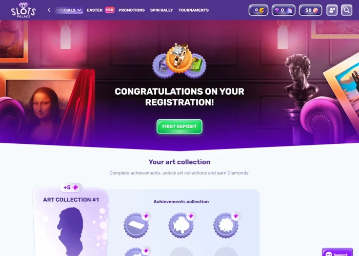 Achievements System at Slots Palace