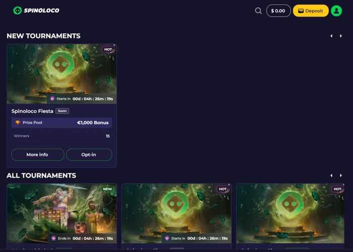 Tournaments at Spinoloco