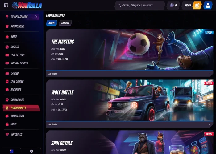 Tournaments at Win Rolla